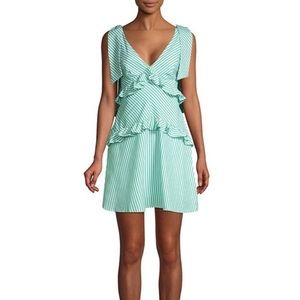 BCBGeneration Tie Shoulder Mini Dress in Jade Green S